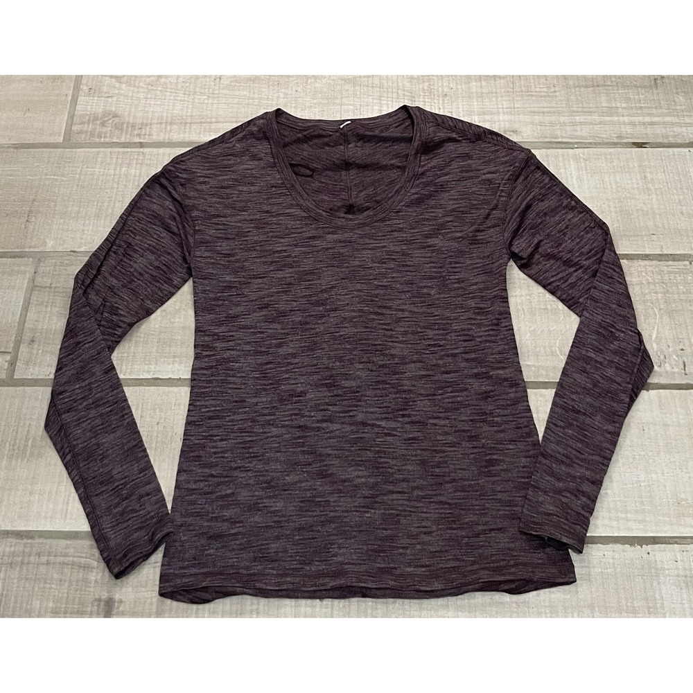 Lululemon Top Sizeโ 4(?) Heathered Purple Meant To Move Long Sleeve Thumbholes